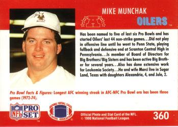 1990 Pro Set #360 Mike Munchak Back