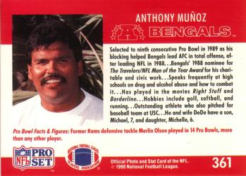 1990 Pro Set #361 Anthony Munoz Back