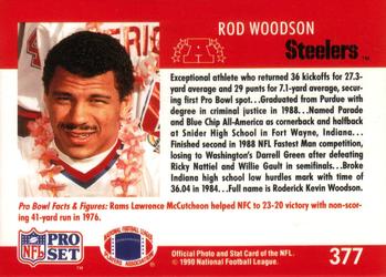 1990 Pro Set #377 Rod Woodson Back