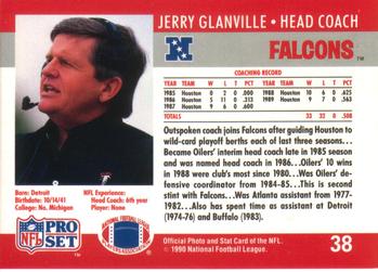 1990 Pro Set #38 Jerry Glanville Back