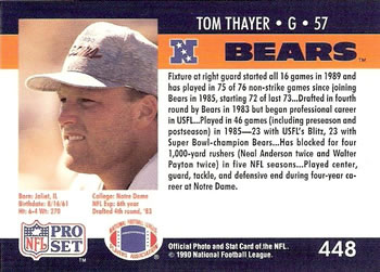 1990 Pro Set #448 Tom Thayer Back