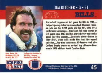 1990 Pro Set #45 Jim Ritcher Back