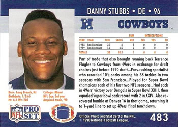 1990 Pro Set #483 Danny Stubbs Back