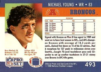 1990 Pro Set #493 Michael Young Back