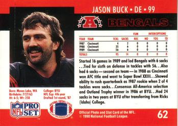 1990 Pro Set #62 Jason Buck Back
