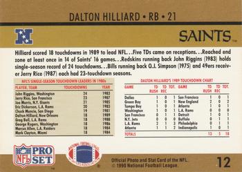 1990 Pro Set #12 Dalton Hilliard Back