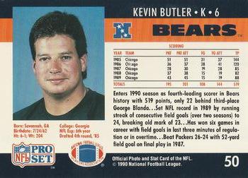 1990 Pro Set #50 Kevin Butler Back