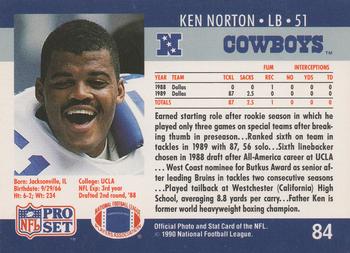 1990 Pro Set #84 Ken Norton Back