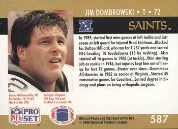 1990 Pro Set #587 Jim Dombrowski Back