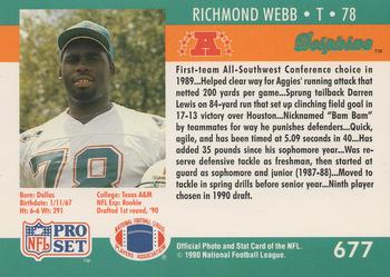 1990 Pro Set #677 Richmond Webb Back