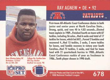 1990 Pro Set #678 Ray Agnew Back