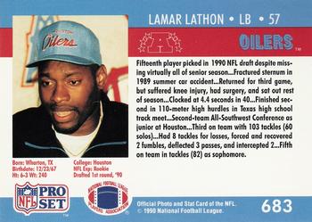 1990 Pro Set #683 Lamar Lathon Back