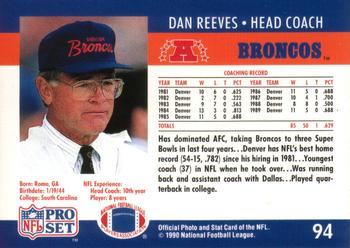 1990 Pro Set #94 Dan Reeves Back