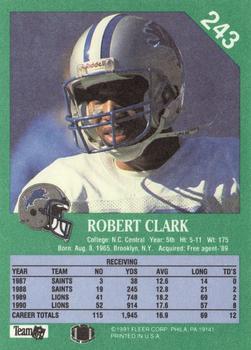 1991 Fleer #243 Robert Clark Back