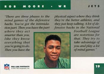 1991 Pro Line Portraits #19 Rob Moore Back