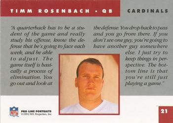 1991 Pro Line Portraits #21 Timm Rosenbach Back