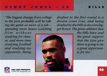 1991 Pro Line Portraits #46 Henry Jones Back