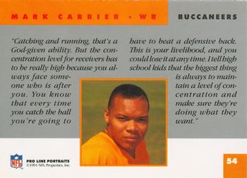 1991 Pro Line Portraits #54 Mark Carrier Back