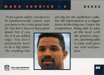 1991 Pro Line Portraits #60 Mark Carrier Back