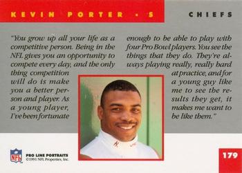 1991 Pro Line Portraits #179 Kevin Porter Back