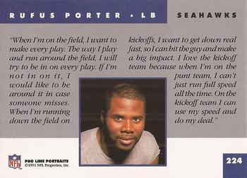 1991 Pro Line Portraits #224 Rufus Porter Back