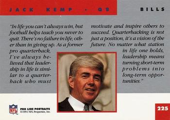 1991 Pro Line Portraits #225 Jack Kemp Back