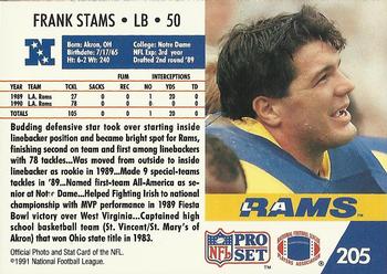 1991 Pro Set #205 Frank Stams Back