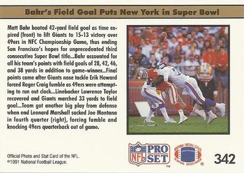 1991 Pro Set #342 Giants End 49ers' Reign Back