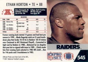 1991 Pro Set #545 Ethan Horton Back