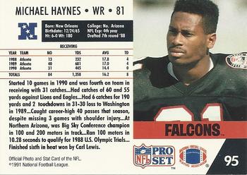 1991 Pro Set #95 Michael Haynes Back