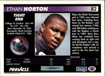 1992 Pinnacle #82 Ethan Horton Back