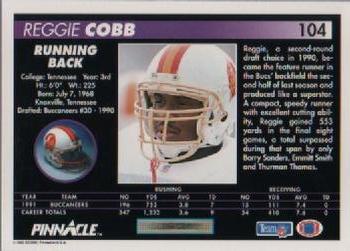 1992 Pinnacle #104 Reggie Cobb Back