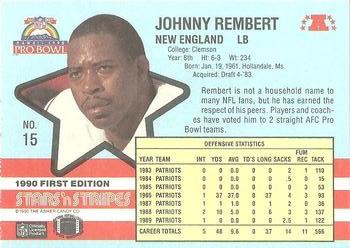 1990 Asher Candy Stars 'n Stripes #15 Johnny Rembert Back