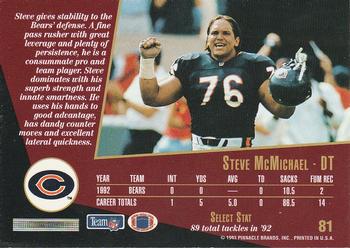 1993 Select #81 Steve McMichael Back