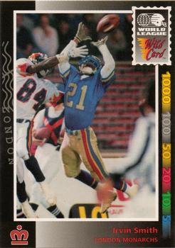 1992 Wild Card WLAF #112 Irvin Smith Front