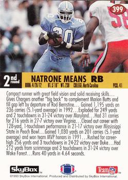 1993 SkyBox Impact #399 Natrone Means Back