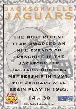 1994 Pacific Prisms - Team Helmets #14 Jacksonville Jaguars Back