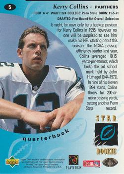 1995 Upper Deck - Electric #5 Kerry Collins Back