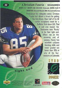 1995 Upper Deck - Electric #22 Christian Fauria Back