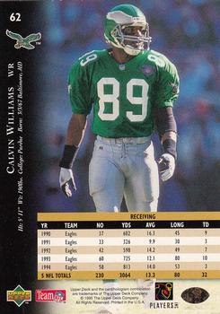 1995 Upper Deck - Electric #62 Calvin Williams Back