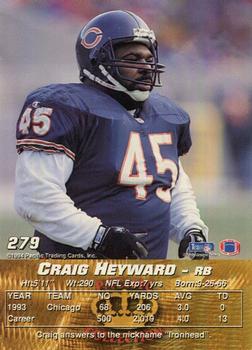 1994 Pacific #279 Craig Heyward Back