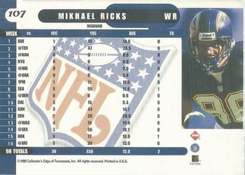 1999 Collector's Edge Supreme - Galvanized #107 Mikhael Ricks Back