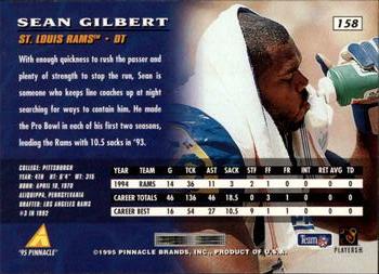 1995 Pinnacle #158 Sean Gilbert Back