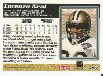 1995 Topps #257 Lorenzo Neal Back