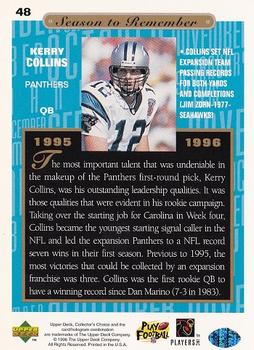 1996 Collector's Choice #48 Kerry Collins Back