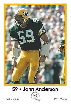 1989 Green Bay Packers Police - Grafton State Bank, Grafton Police Department #8 John Anderson Front