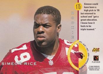 1996 Leaf #175 Simeon Rice Back