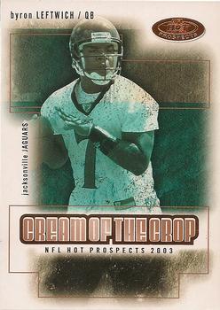 2003 Fleer Hot Prospects - Cream of the Crop #1 COC Byron Leftwich Front