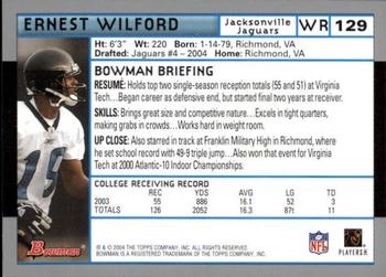 2004 Bowman - First Edition #129 Ernest Wilford Back