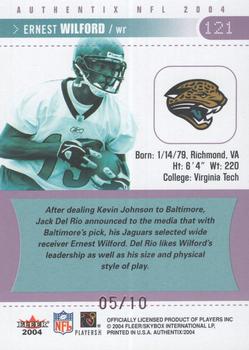 2004 Fleer Authentix - Standing Room Only Purple #121 Ernest Wilford Back